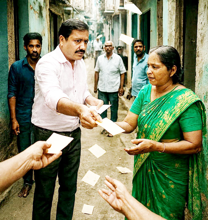 गल्लीबोळात मतदारांना पाकिटांचा वर्षाव