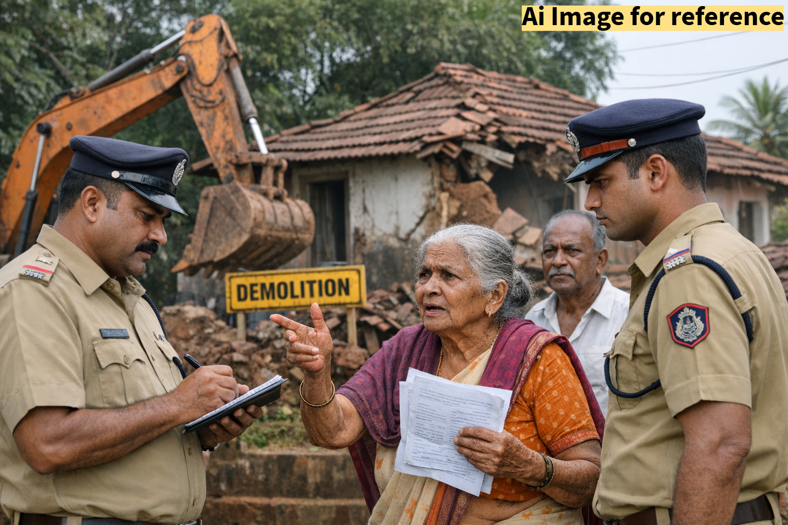 Elderly Woman Files Police Complaint Alleging Conspiracy to Demolish House Without Notice in Dhargalim