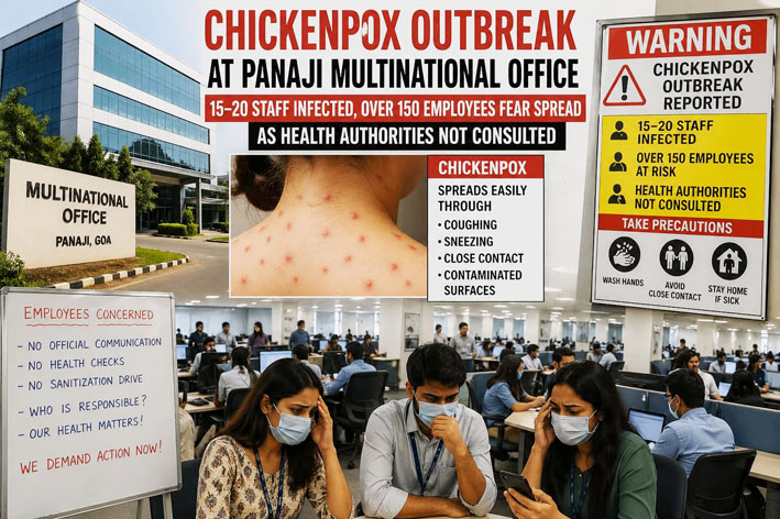 खाजगी कार्यालयात कांजिण्याची साथ