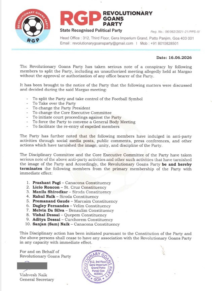 RGP Expels 10 Members Amid Escalating Internal Rift