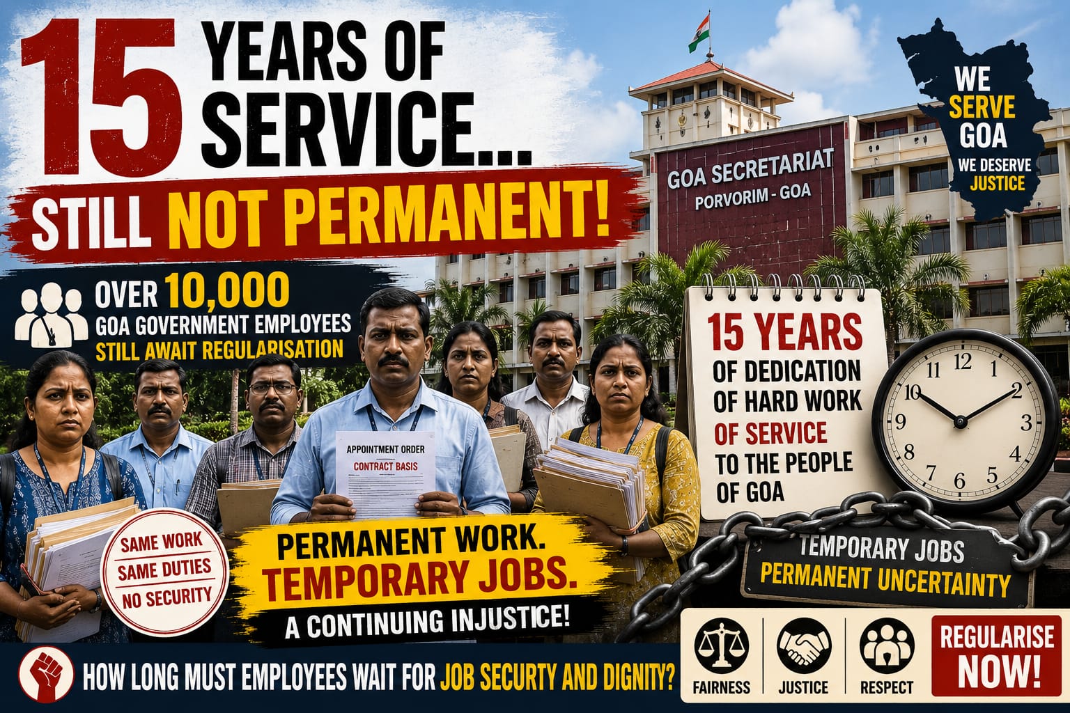 Temporary Jobs, Permanent Injustice: When Will Goa Regularise Its Long-Serving Employees?