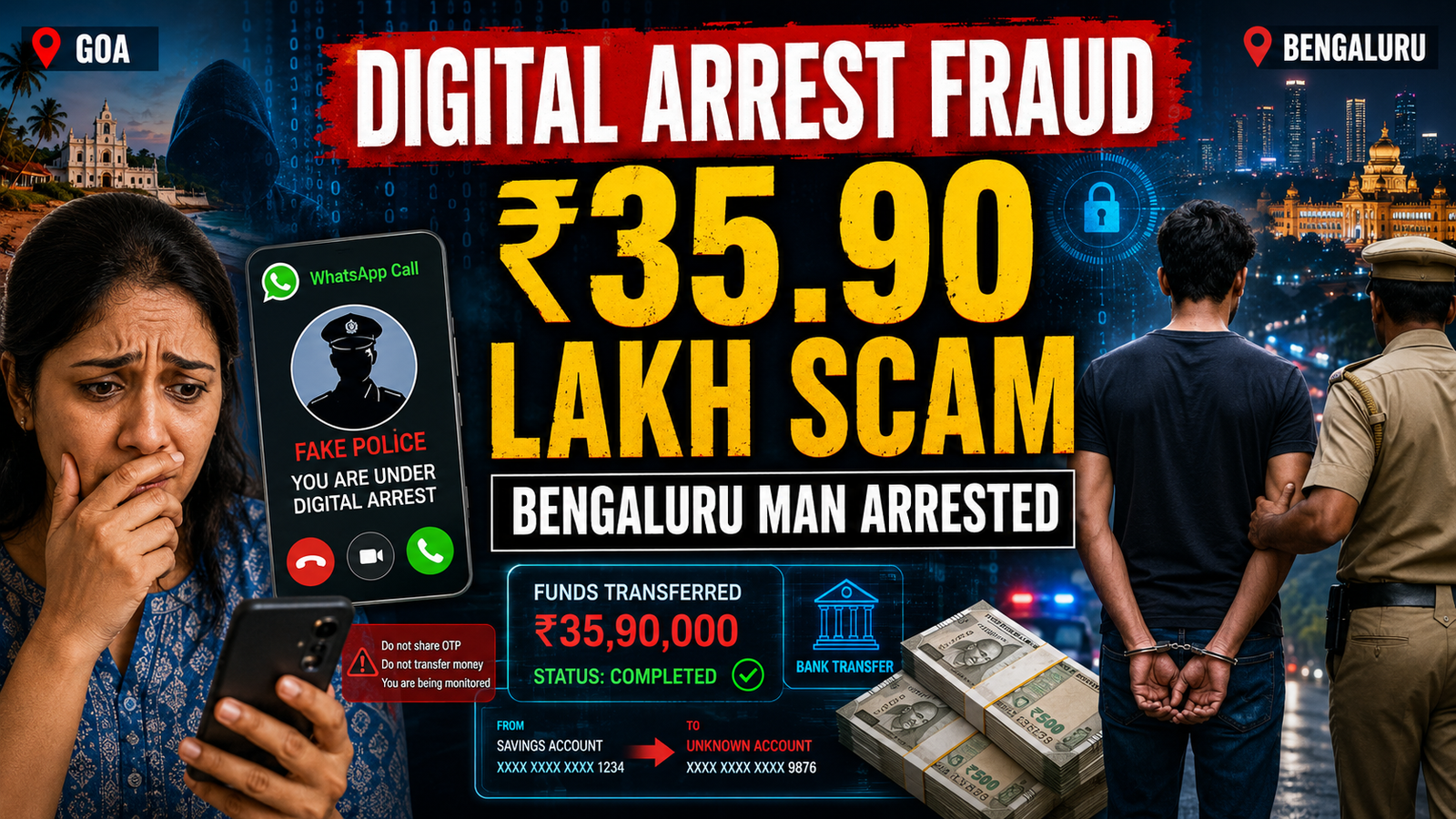 Bengaluru Man Arrested in “35.90 Lakh ‘Digital Arrest’ Fraud Targeting Margao Resident