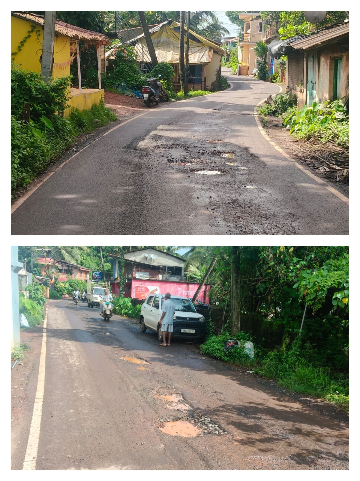 Ecoxim–Pomburpa Road Turns ‘Serious Safety Hazard’; Resident Seeks Urgent PWD Action Before Ganesh Chaturthi
